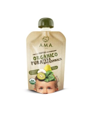 Pera kiwi espinacas organico 90 gramos Marca Ama