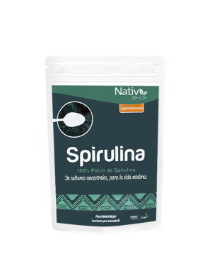 Espirulina en polvo 100 gramos Marca Nativ For life