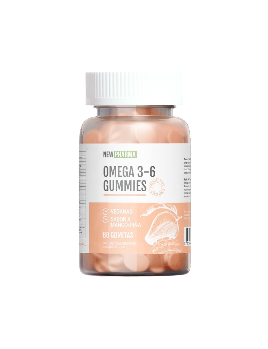 Omega 3-6 60 gomitas 150 gramos Marca Newpharma