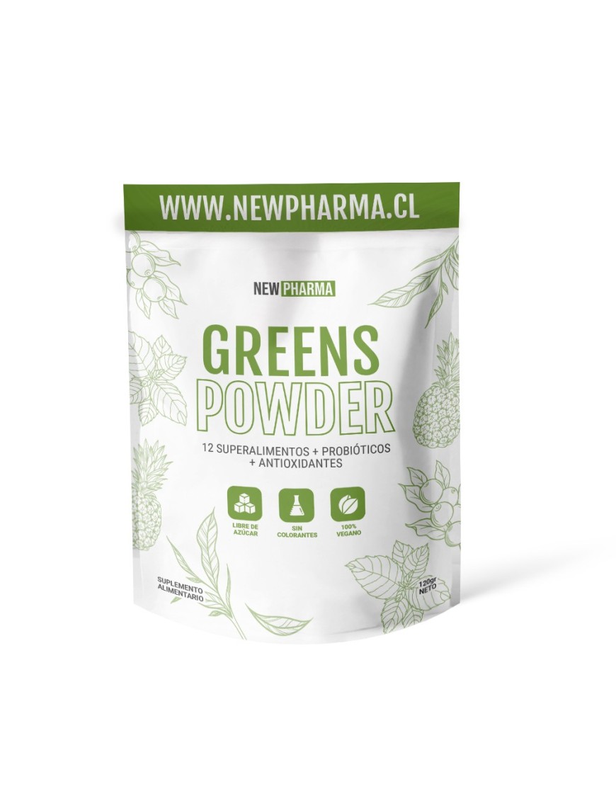 Greens powder polvo 120 gramos Marca Newpharma