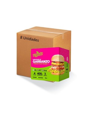 Caja Hamburguesa de garbanzos 8 unidades 400 gramos Marca Vegusta