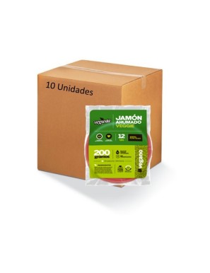 Caja Jamon ahumado veggie 10 unidades 200 gramos Marca Vegusta