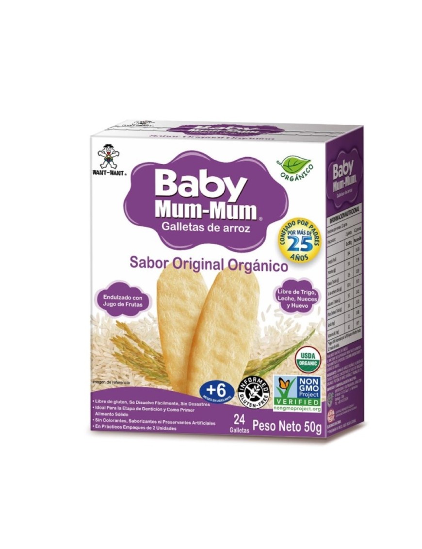 Galleta de arroz sabor original organico 50 gramos Marca Baby Mum-Mum