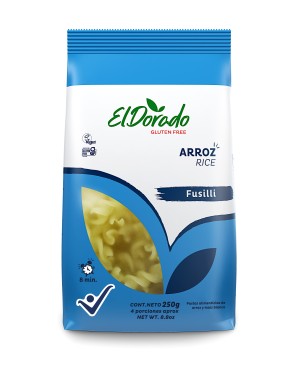 Pasta de arroz integral fusilli 250 gramos El Dorado