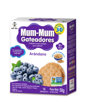 Galleta crawler de arroz sabor arandano 58 gramos Marca Baby Mum-Mum