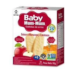 Galleta de arroz sabor manzana y calabaza 50 gramos Marca Baby Mum-Mum