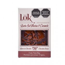 Chocolate 70% sal marina caramelo 85 gramos Marca Lok
