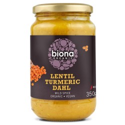 Red lentil turmeric dahl organic bpa free lids 350 gramos Marca Biona