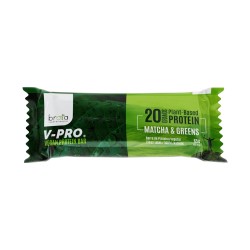 Barra de proteina vegetal vpro matcha y greens 12 unidades de 65 gramos Marca Brota